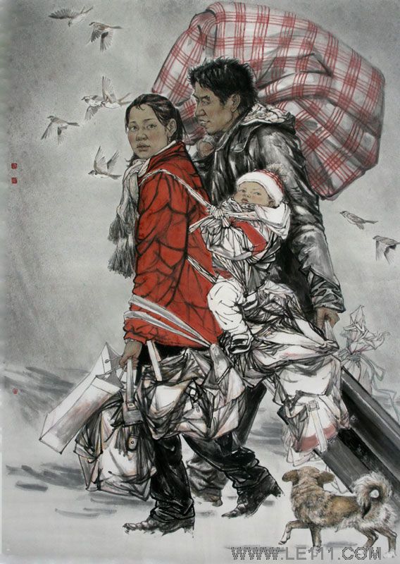 刘艺青的作品“回家过年 2007年”