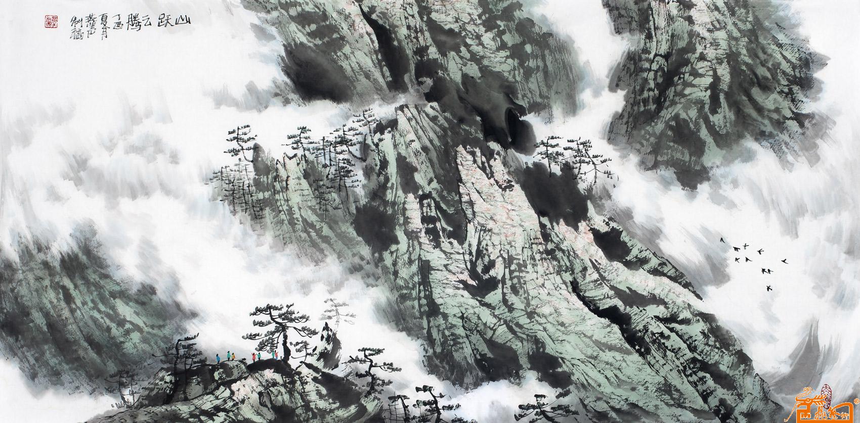 收藏升值的山水画家刘燕声写意作品-山跃翅膀